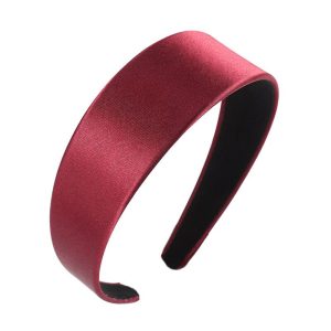 serre tête satin bordeaux large