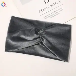 bandeau velours gris