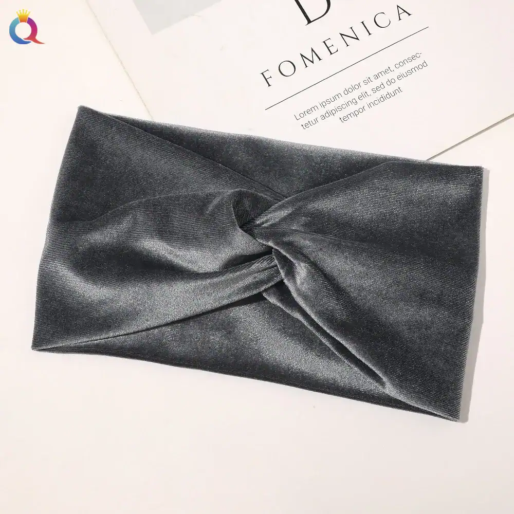 bandeau velours gris