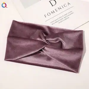 bandeau velours mauve