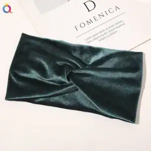 Bandeau velours bleu foncé