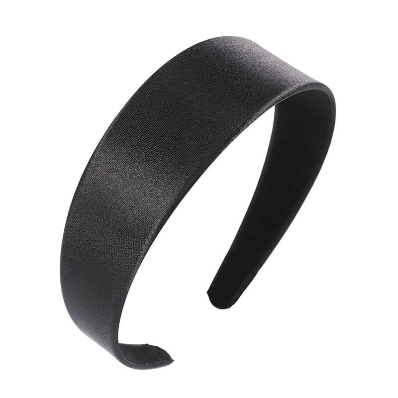 Serre tête satin noir large