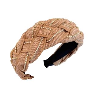serre-tête tressé caramel