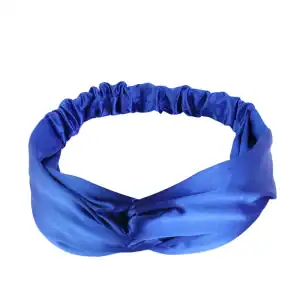 bandeau satin bleu