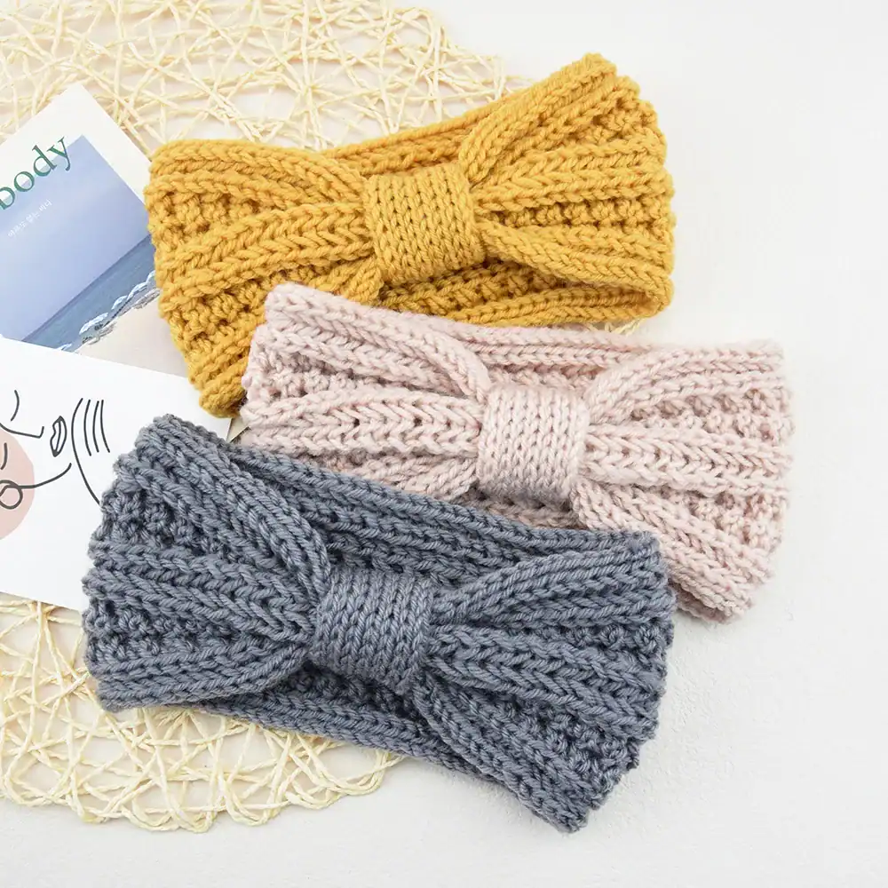 élégant bandeau noir en laine