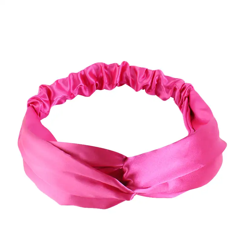 Bandeau satin rose