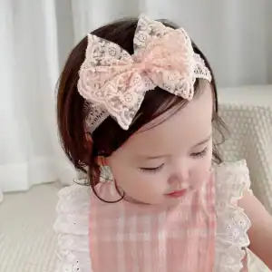 bandeau à nœud dentelle bébé