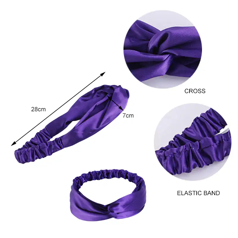 Bandeau élégant satin mauve clair