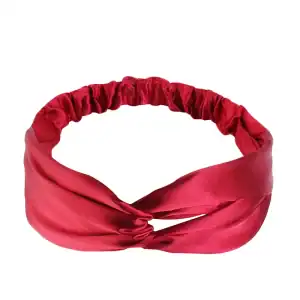 Bandeau en satin bordeaux