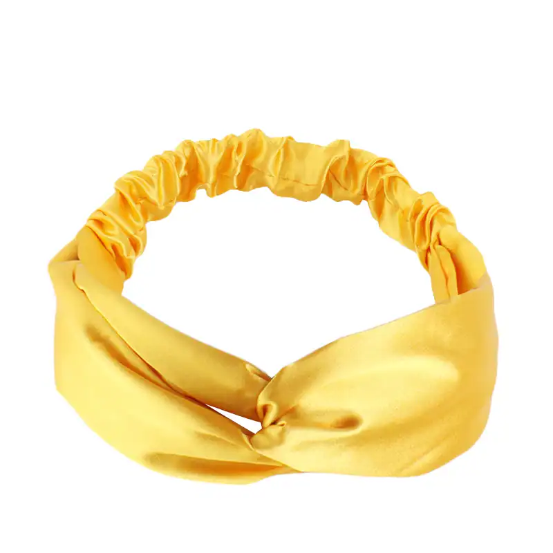 bandeau satin jaune