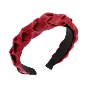 serre tête tresse en cuir rouge