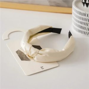 bandeau blanc satin
