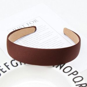Bandeau chic marron satin