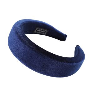 serre tête femme velours bleu foncé