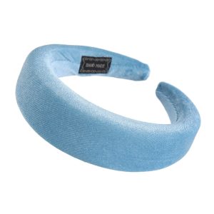 bandeau femme velours bleu clair