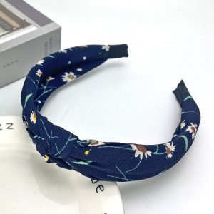 bandeau tissu fleuri bleu