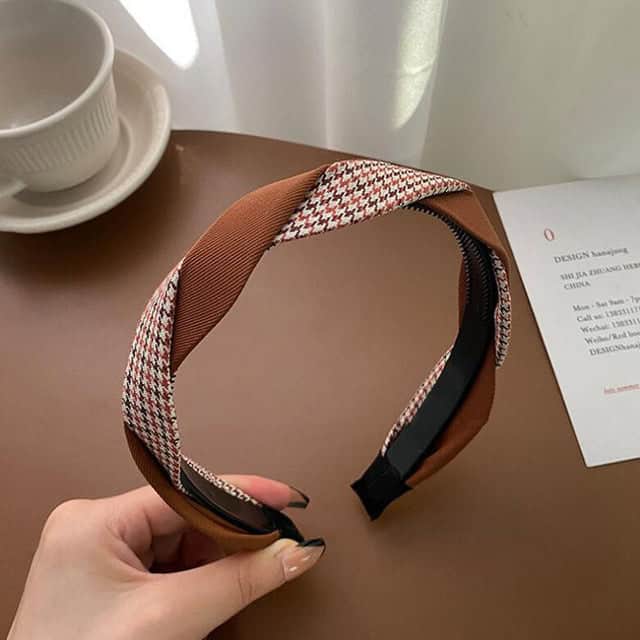 Bandeau mode twist noisette