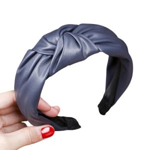 serre tête bleu marine cuir