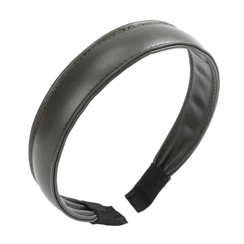 serre tête cuir gris foncé