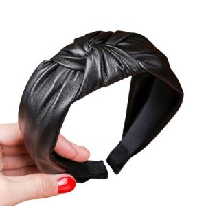 serre tête noir cuir