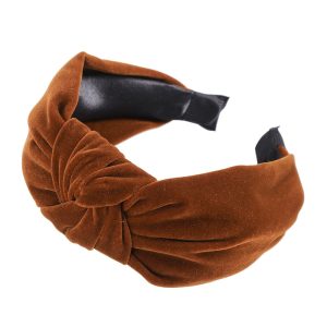 serre tête en velours marron