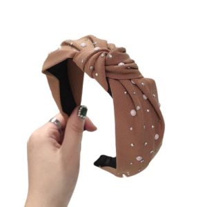 serre tête tissu marron