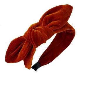 serre tête velours caramel