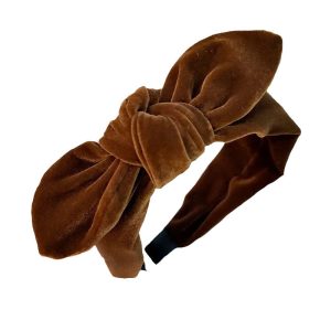 Serre tête velours marron