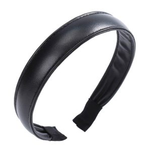 serre tête cuir noir classique