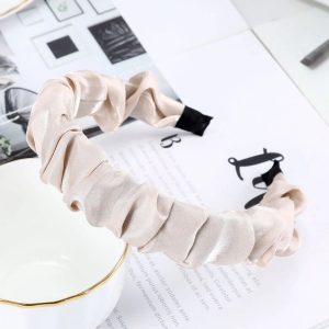 bandeau satin blanc cassé
