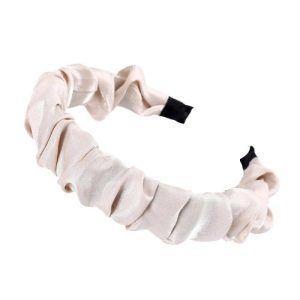 serre tête satin blanc cassé