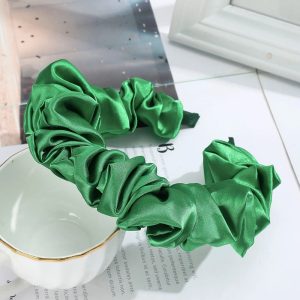 bandeau satin vert