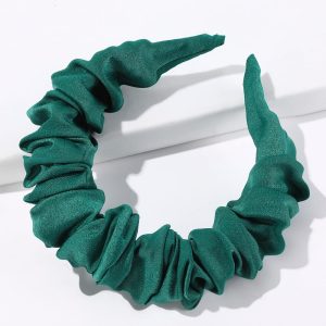 bandeau velours plissé émeraude