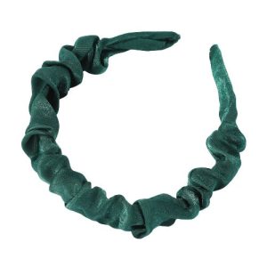 serre tête satin vert foncé