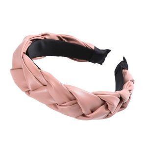 serre tête tresse rose clair