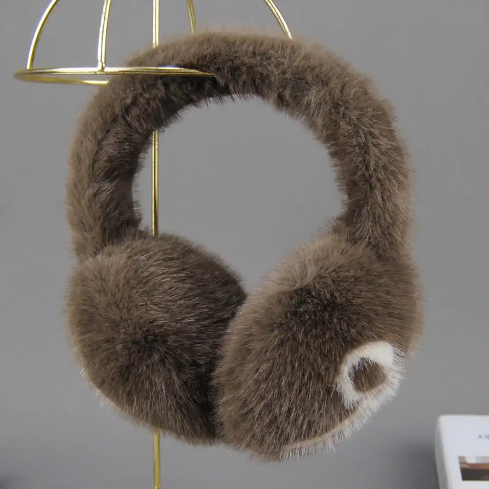 cache oreille marron luxe