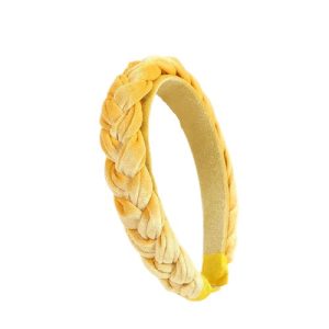 serre tête velours tressé jaune