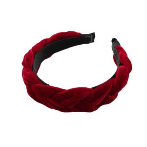 serre tête velours tressé rouge