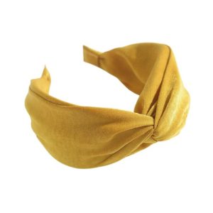 serre tête velours moutarde