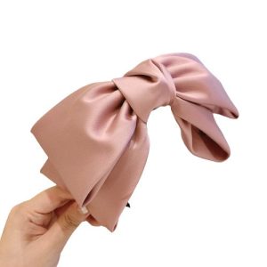 serre tête satin rosé