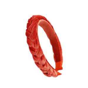 serre tête velours orange