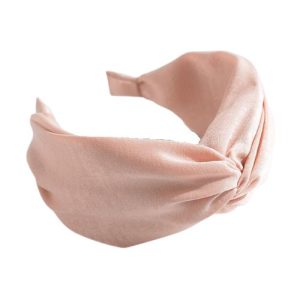 serre tête velours rose poudré