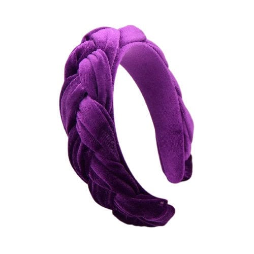 serre tête velours tressé violet bandeau