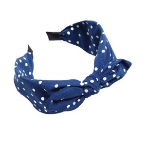 serre tête rétro bleu petits pois