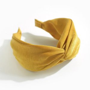 bandeau velours moutarde élégant