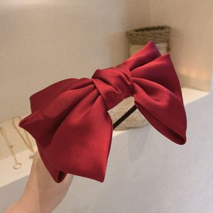 bandeau satin nœud rouge