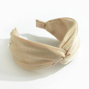 bandeau velours beige élégant