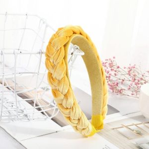 accessoire cheveux velours jaune